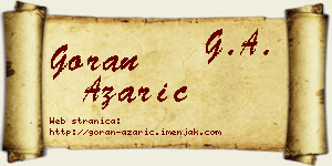 Goran Azarić vizit kartica
